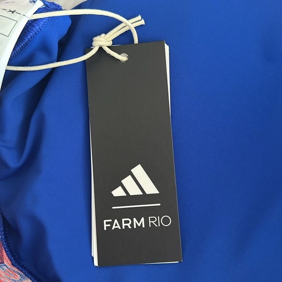 adidas x FARM Rio NWT Medium-Support Bra 
Blue Sz 4X Activewear Colorful Sporty - Picture 11 of 14